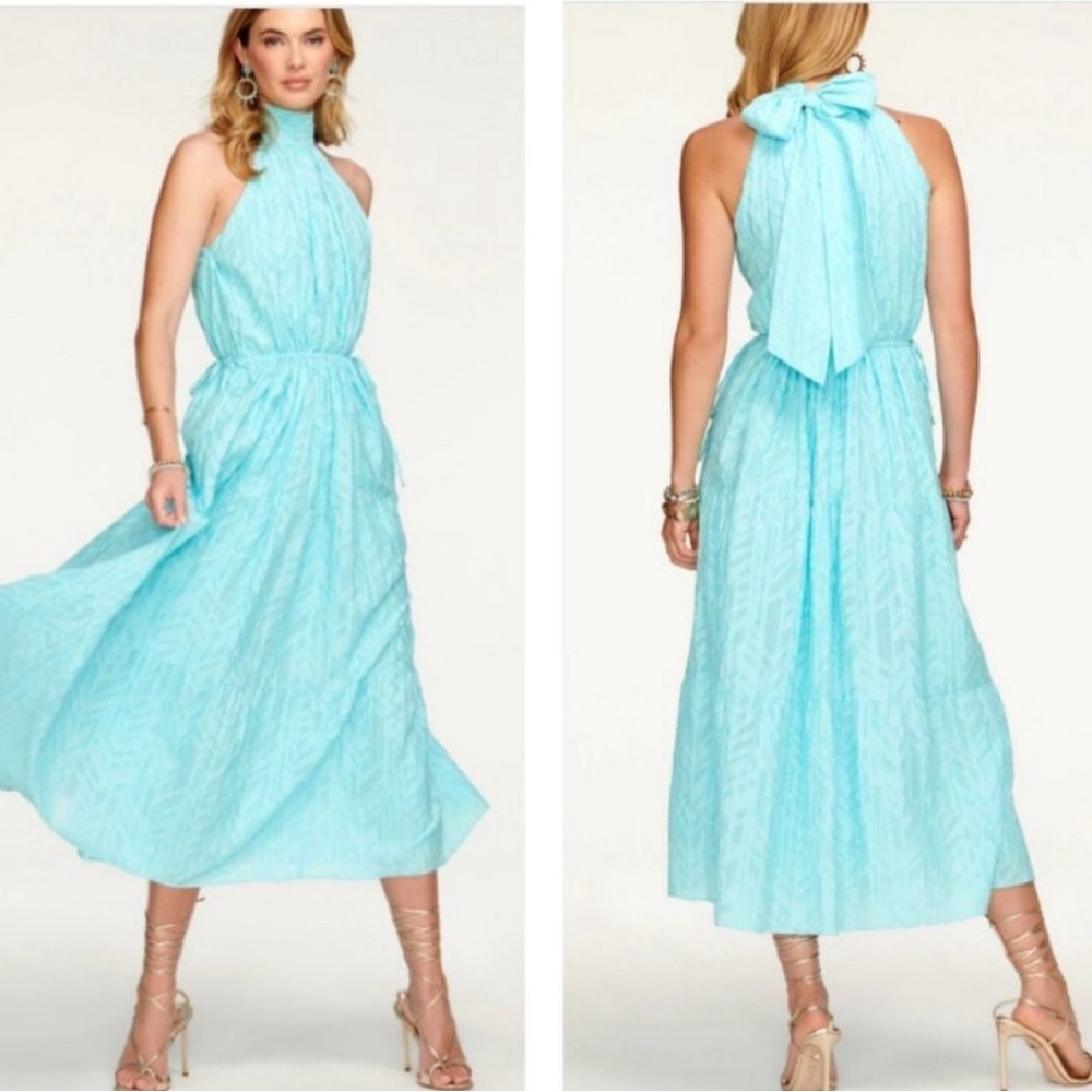 $545 Ramy Brook Light Blue Midi Dress NWT